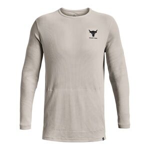 New Under Armour Men's Project Rock Crew Grey Long Sleeve - Size Large NWT